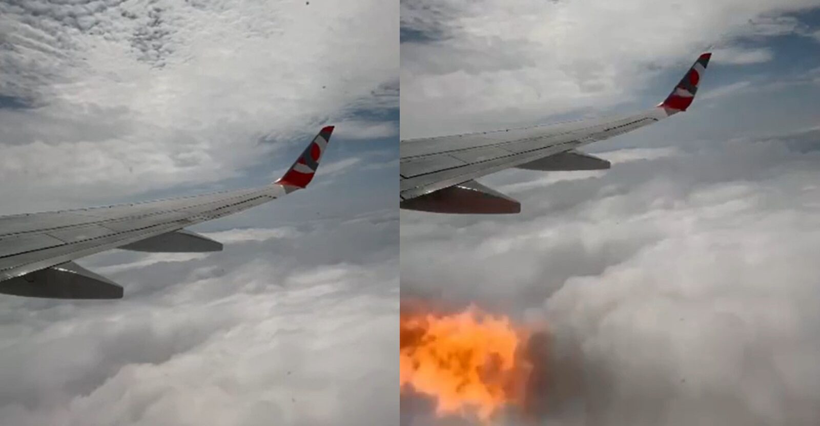 Passageira flagra momento em que motor de avião explode após decolagem