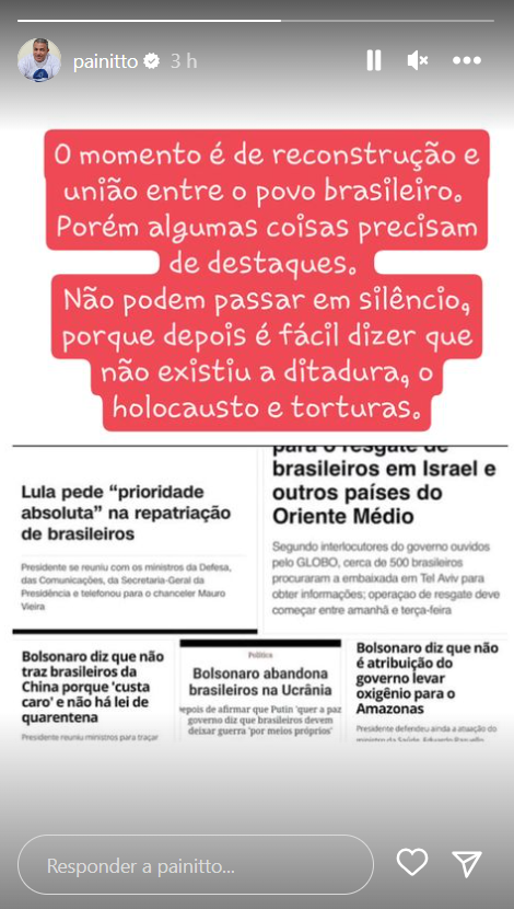 Pai de Anitta compara Lula e Bolsonaro em post: 'É fácil dizer que não existiu ditadura' 2 Pai de Anitta compara Lula e Bolsonaro em post: 'É fácil dizer que não existiu ditadura'