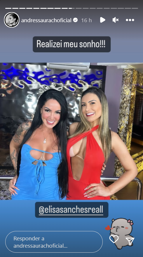 Andressa Urach grava com estrela do pornô e diz que realizou sonho: ‘Estou tão feliz!’ 4 Andressa Urach grava com estrela do pornô e diz que realizou sonho: ‘Estou tão feliz!’