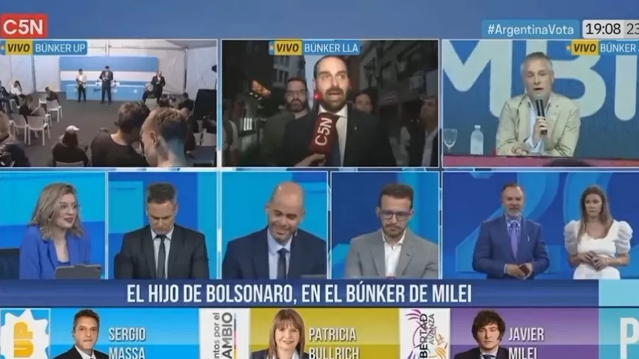 Eduardo Bolsonaro em entrevista para a mídia argentina