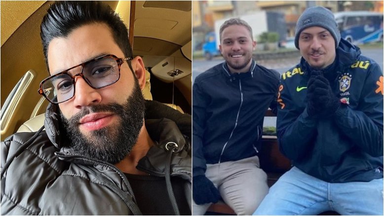 Gusttavo Lima brinca com suposto namorado de Renan Bolsonaro: ‘Vou levar pra mim’