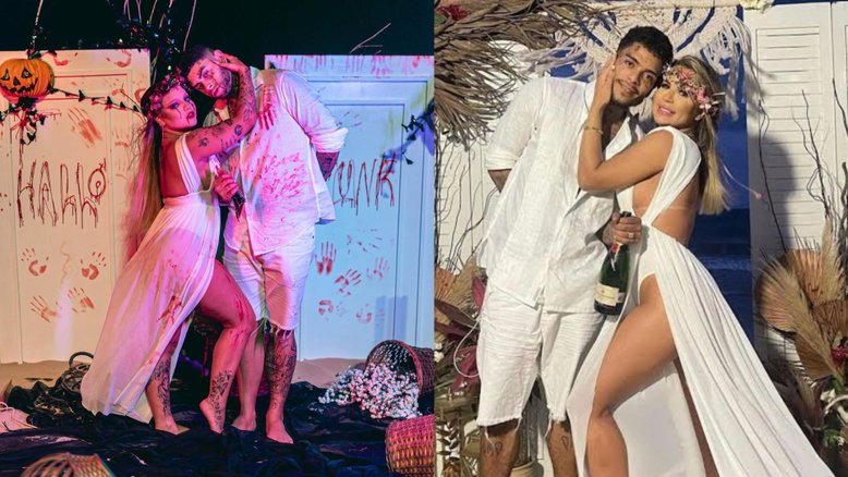 Influencers se fantasiam de Deolane e MC Kevin para o Halloween
