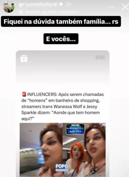 Pabllo Vittar deixa de seguir Jerry Smith nas redes sociais após atitude considerada transfóbica 6 Pabllo Vittar deixa de seguir Jerry Smith nas redes sociais após atitude considerada transfóbica