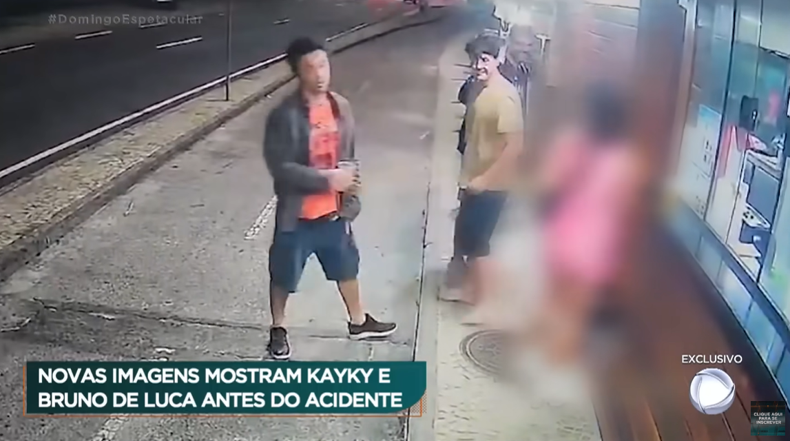 Vídeo mostra Kayky Brito sendo afastado de mulher por Bruno de Luca antes do acidente