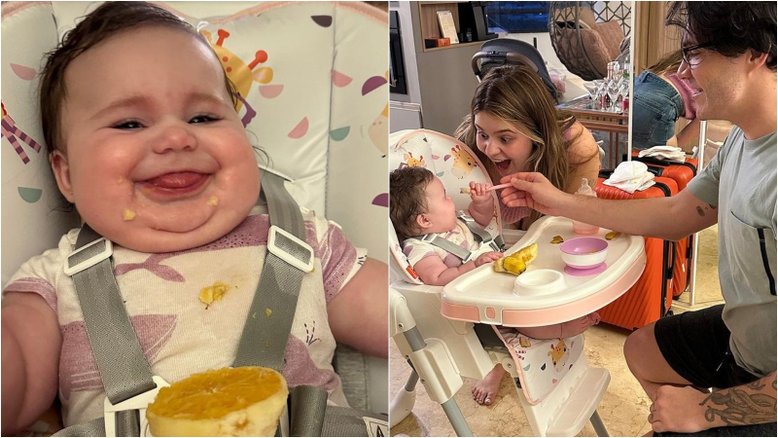 Filha de Viih Tube e Eliezer inicia introdução alimentar e encanta web: ‘Coisa mais gostosa’