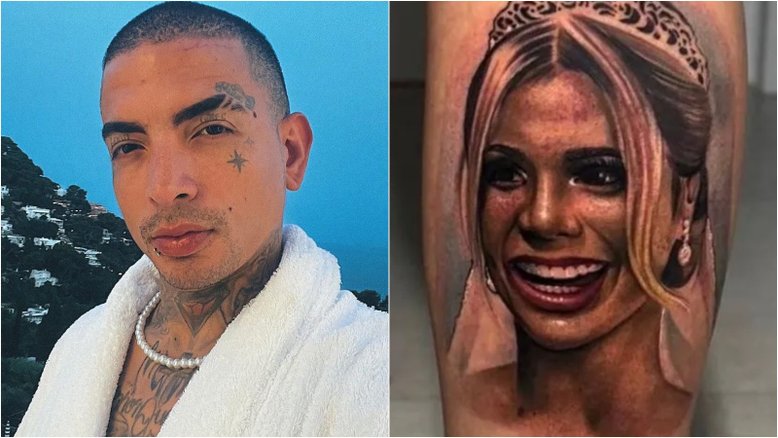 Após separação, MC Guimê cobre tatuagem em homenagem a Lexa
