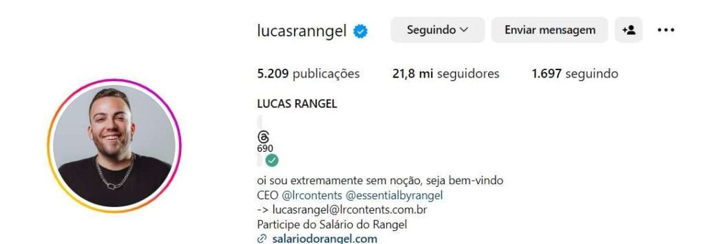 Lucas Rangel soma mais de 55 milhões de seguidores nas redes sociais 4 O influenciador Lucas Rangel