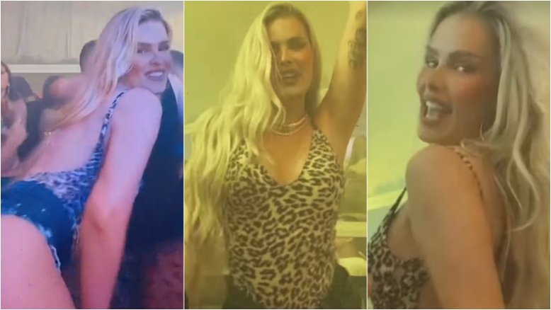 Yasmin Brunet cai no funk e deixa bumbum à mostra; assista