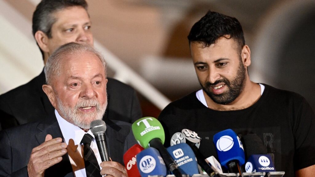 Presidente Lula em entrevista coletiva após a chegada do grupo de brasileiros em Gaza