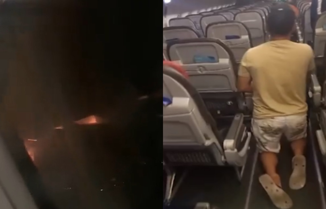 Vídeo: avião pega fogo e faz pouso de emergência na Bahia