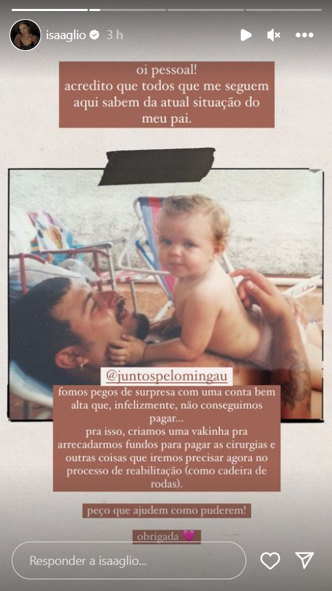 Filha de Mingau divulga vaquinha para pagar tratamento do baixista 3 Filha de Mingau divulga vaquinha para pagar tratamento do baixista