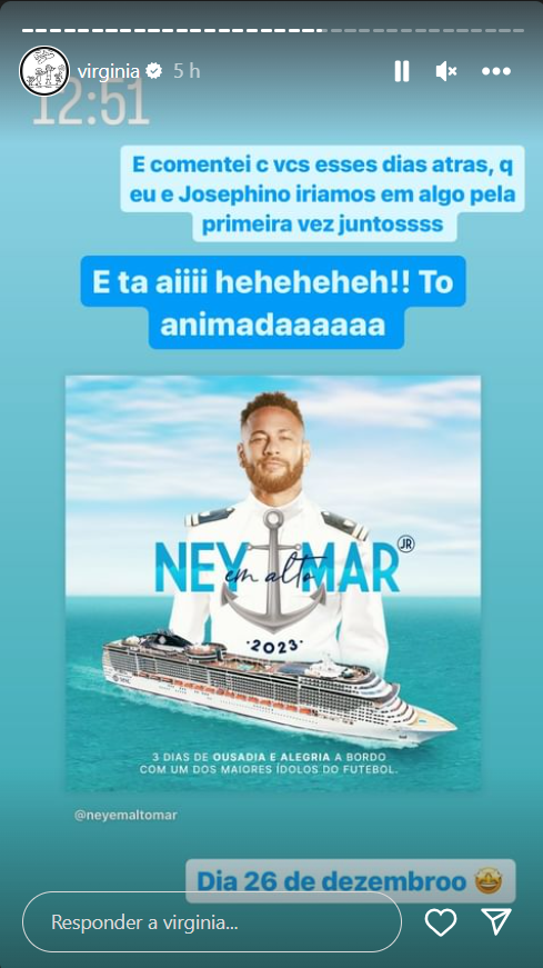 Virginia Fonseca e Zé Felipe confirmam presença no navio de Neymar: ‘Tô animada’ 2 Virginia Fonseca e Zé Felipe confirmam presença no navio de Neymar: ‘Tô animada’