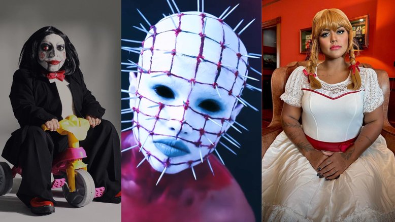 Tokinho, Juliette e Camila Loures caracterizados para o Halloween