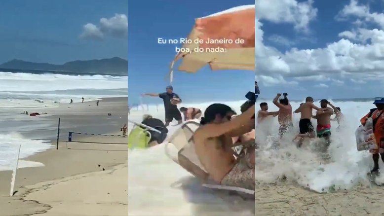 RJ: ressaca surpreende banhistas em praia; bombeiros buscam por adolescente desaparecido no mar