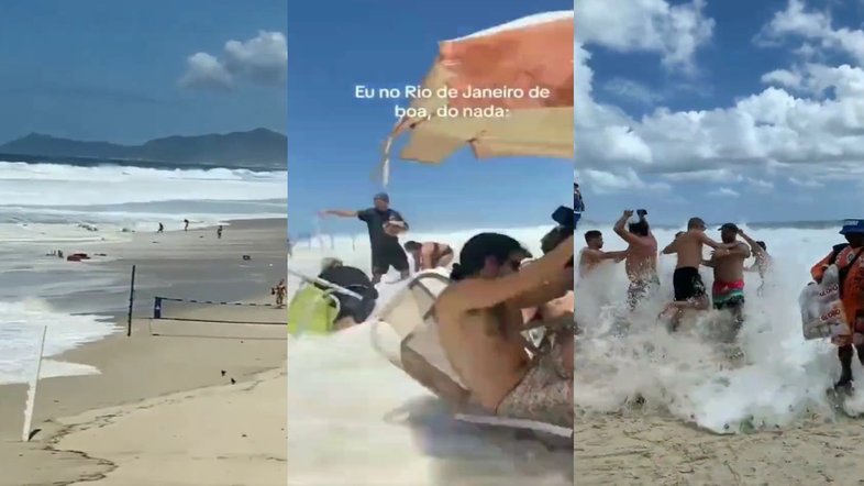 RJ: ressaca surpreende banhistas em praia; bombeiros buscam por adolescente desaparecido no mar