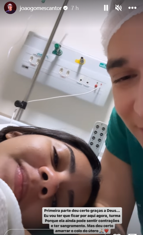 João Gomes atualiza estado de saúde de namorada grávida após cirurgia 2 João Gomes e Ary Mirelle