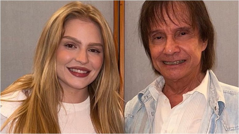 Roberto Carlos posa com Luísa Sonza em ensaio para especial de fim de ano