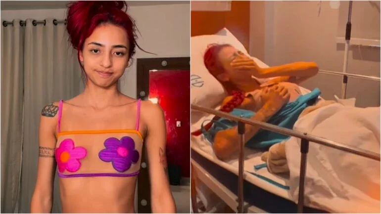 Ruivinha de Marte se emociona ao ver resultado de implante de silicone nos seios; confira o antes e depois