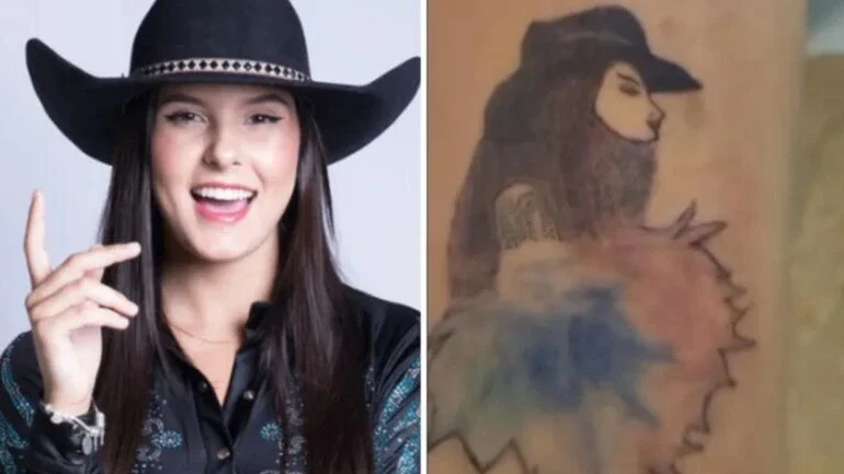 Ana Castela foi homenageada por um fã com uma tatuagem