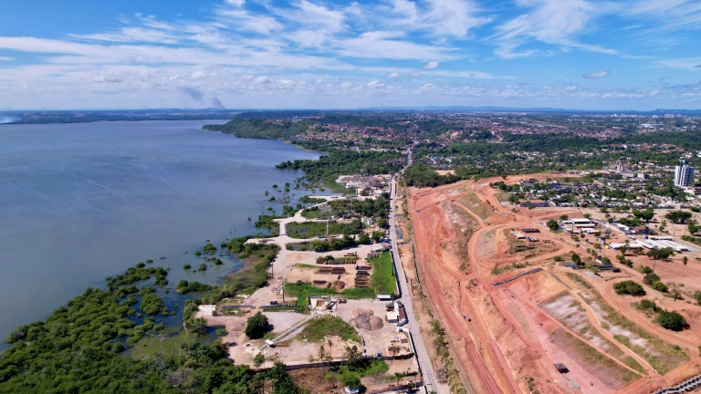 Vista aérea do bairro de Mutange em Maceió, Alagoas, em 1º de dezembro de 2023 - AFP