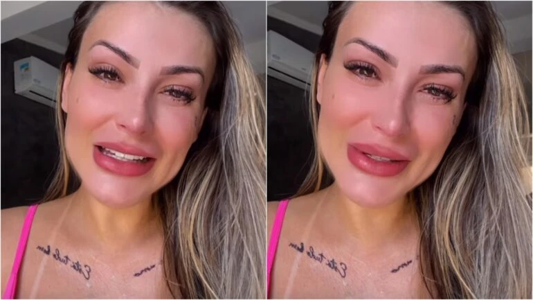 Andressa Urach relembra começo na prostituição e se emociona: 