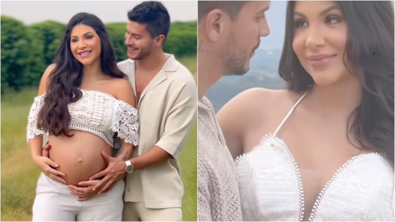 Arthur Aguiar e Jheny Santucci fazem ensaio fotográfico na reta final da gravidez e empolgam fãs: ‘Poderiam voltar’