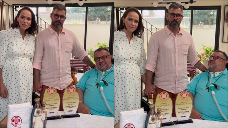 Juliano e Letícia Cazarré firmam parceria com padre para fundação de hospital de doenças raras