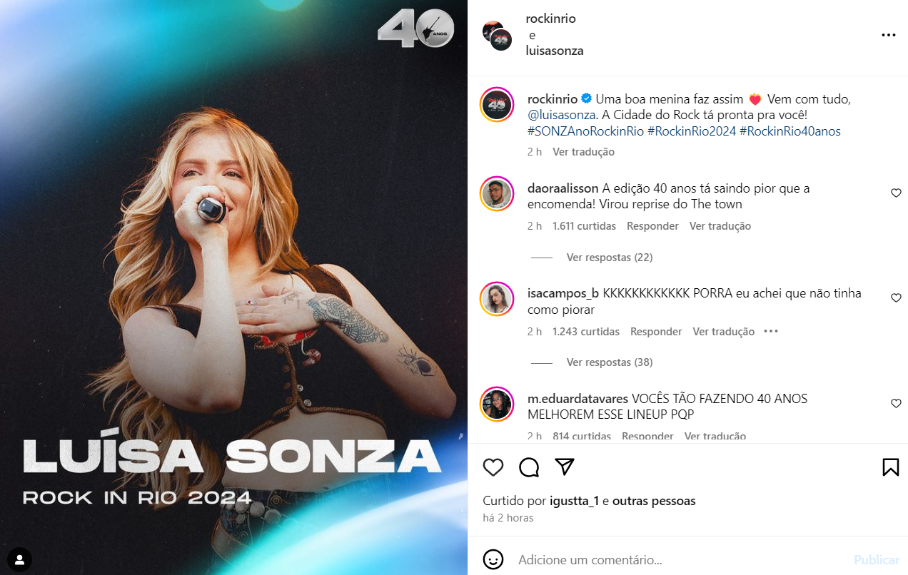 Luísa Sonza é confirmada no Rock in Rio