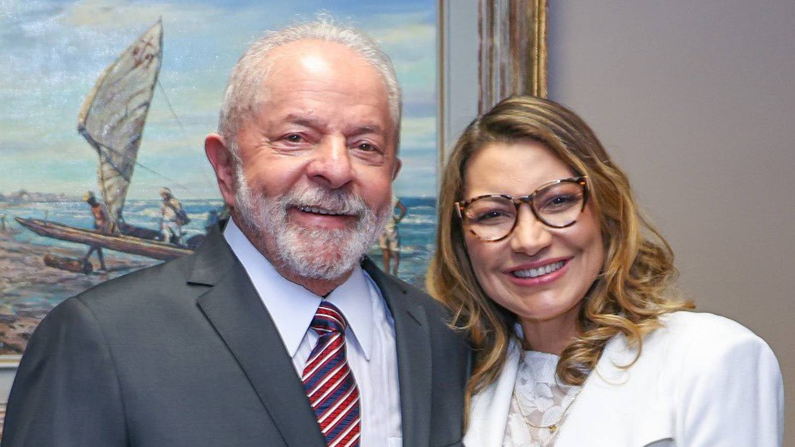 Presidente Luiz Inácio Lula da Silva e a primeira-dama Janja