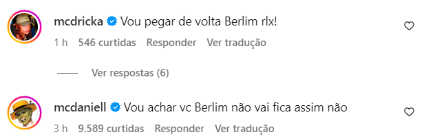 'Paradeiro' das joias desaparecidas de MC Daniel e MC Ryan é descoberto 8 Comentários de MC Dricka e MC Daniel