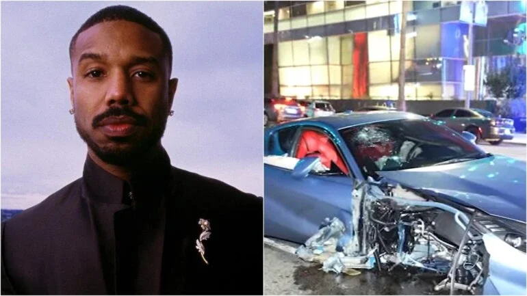 Michael B. Jordan se envolve em acidente em Hollywood e destrói sua Ferrari