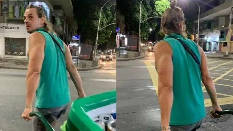 Ex-ator e galã de 'Malhação' vende cerveja nas ruas do Rio de Janeiro