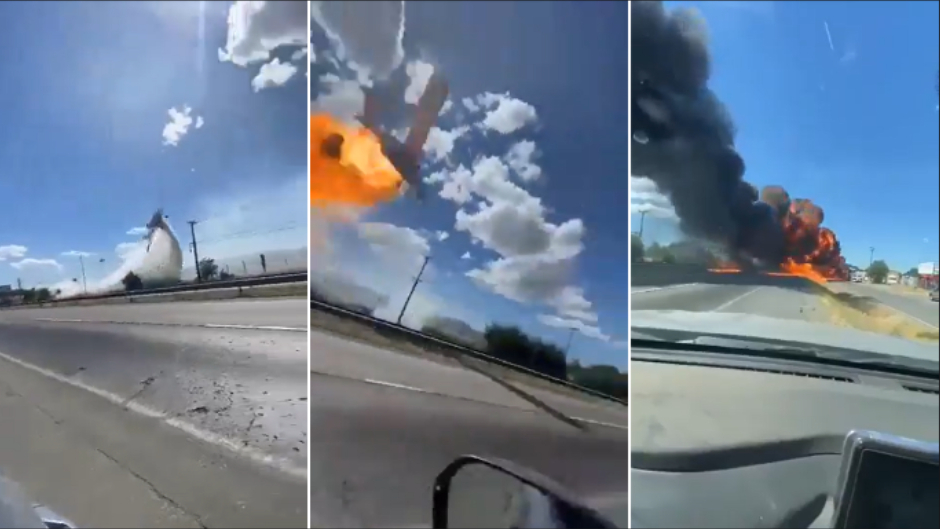 Avião bate em fios, explode e cai em rodovia no Chile