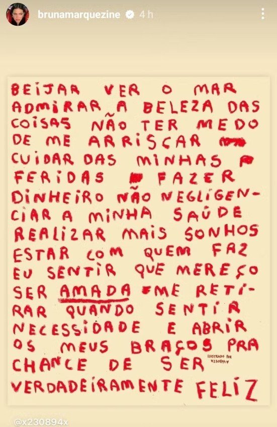 Solteira, Bruna Marquezine revela seus desejos para o ano de 2024