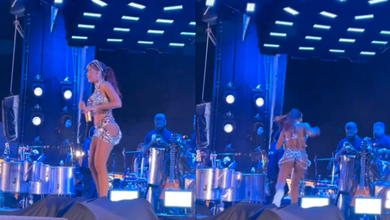 Anitta também teve que fugir de um fã que subiu no palco