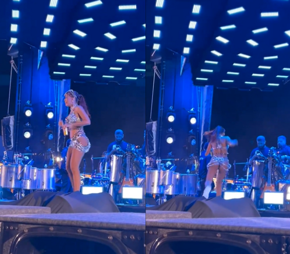 Anitta também teve que fugir de um fã que subiu no palco