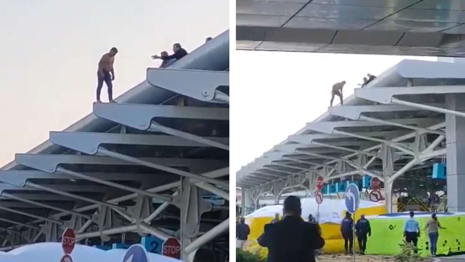 Brasileiro sobe em telhado de aeroporto após ser impedido de entrar em Portugal; assista ao vídeo