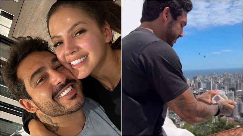 João Hadad faz cerimônia para jogar cinzas da namorada, Luana Andrade: 'Você é nossa luz'