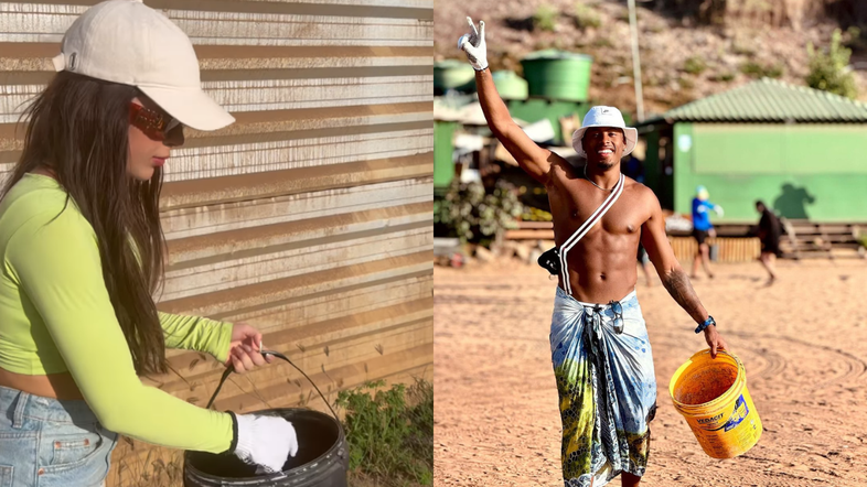 Jade Picon, Paulo André e outros famosos participam de coleta de lixo em Noronha