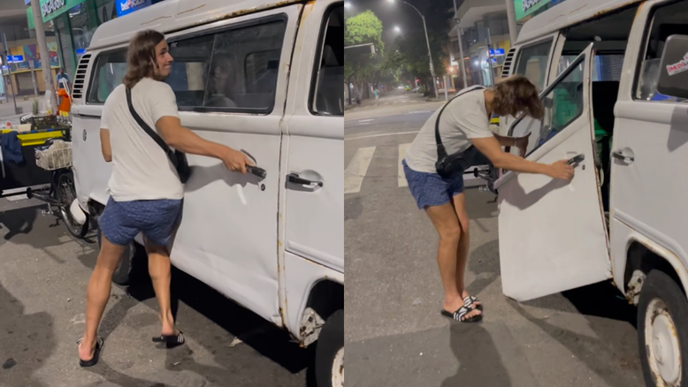 Daniel Erthal, ex-galã de 'Malhação', mostra perrengue com Kombi e ironiza: 'Quase perdi o pé'