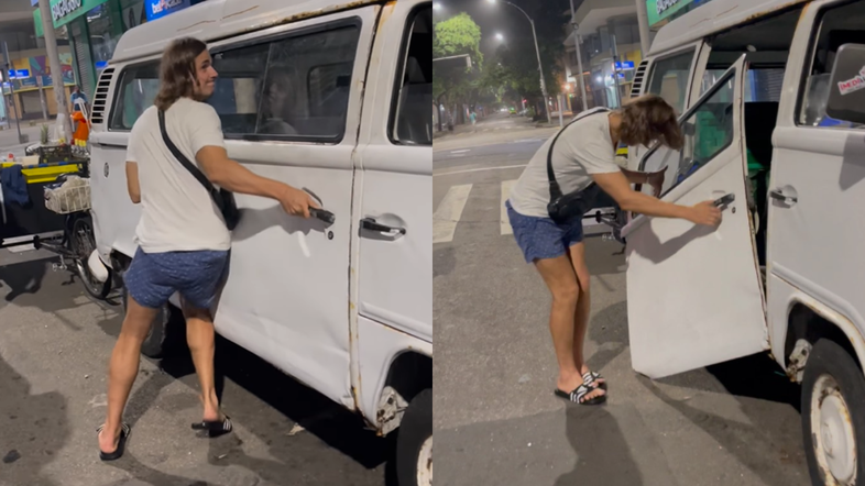 Daniel Erthal, ex-galã de 'Malhação', mostra perrengue com Kombi e ironiza: 'Quase perdi o pé'