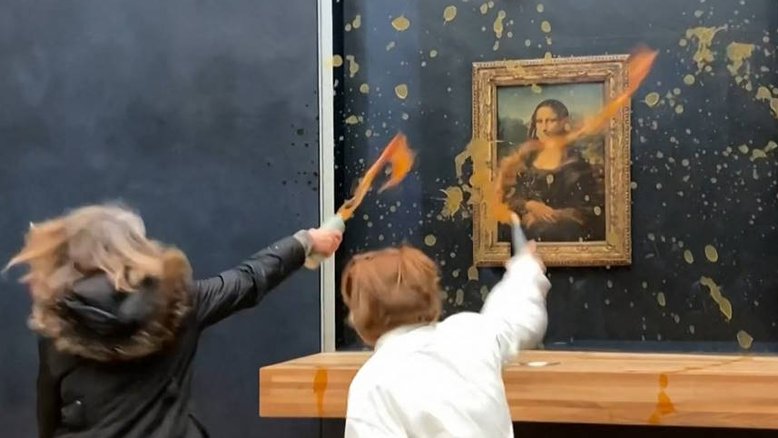 Vídeo: Ativistas jogam sopa contra 'Mona Lisa' de Da Vinci no Louvre