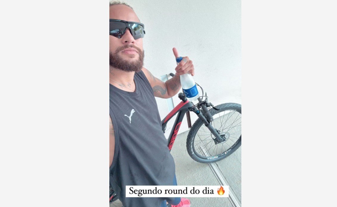 Neymar compartilha imagens de momentos 'fitness' após comentários sobre sua aparência