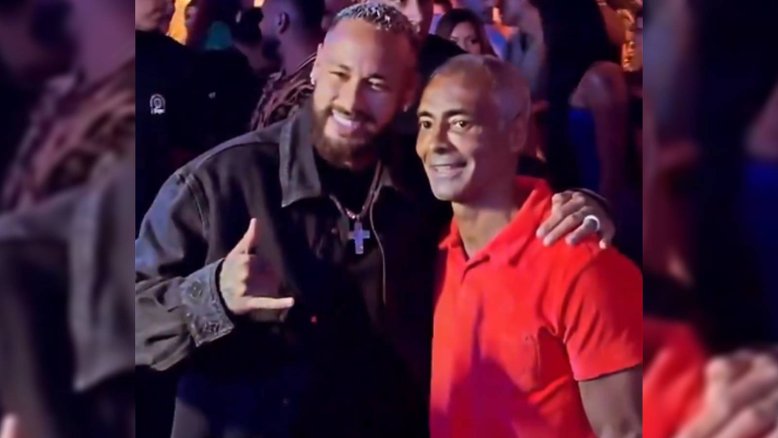 Neymar chamou a atenção pela aparência na festa de Romarinho
