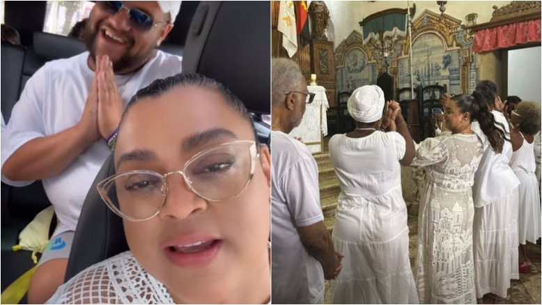 Ao lado de familiares e famosos, Preta Gil agradece cura do câncer com missa em Salvador