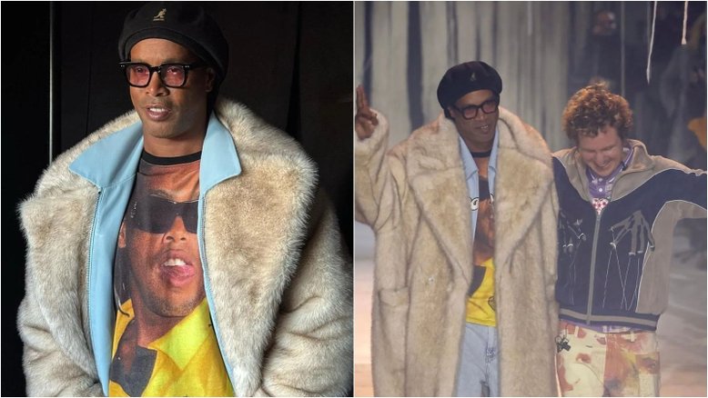 Ronaldinho Gaúcho surpreende ao fazer ‘bico’ de modelo na Semana de Moda de Paris