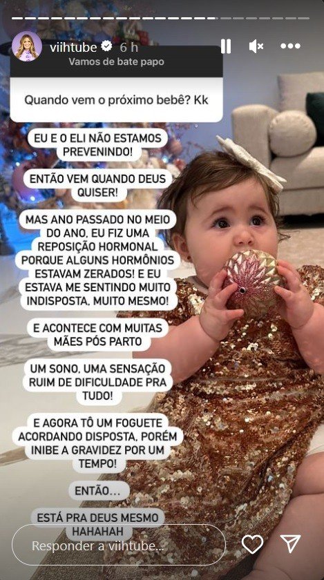 Viih Tube revela se pretende ser mamãe novamente: 'Não estamos prevenindo' 2 Viih Tube revela se pretende ser mamãe novamente: 'Não estamos prevenindo'