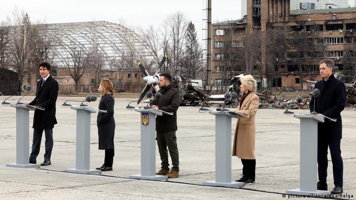 Líderes ocidentais visitam Kiev em solidariedade à Ucrânia
