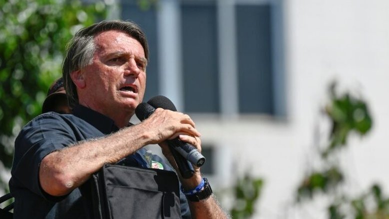 O ex-presidente Jair Bolsonaro durante um comício em setembro de 2022 - AFP