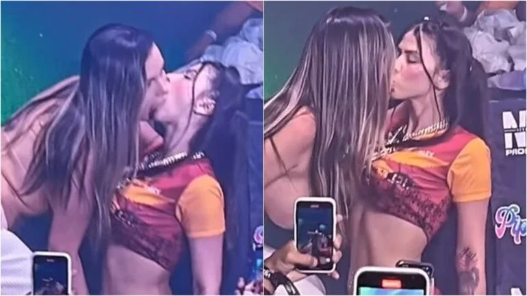 Andressa Urach e Pipokinha protagonizam momento íntimo durante show da MC em São Paulo